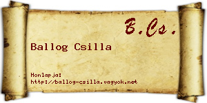 Ballog Csilla névjegykártya
